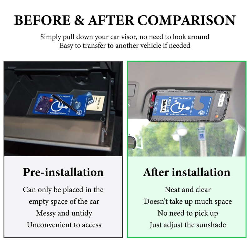 DXNQ Handicap Placard Holder for Car, Ultra Clear PVC Disabled