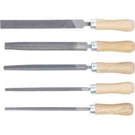 Kraftmann KM 50206 | Feilen-Satz | Holzheft | 150 mm | 5-tlg File Set Wooden Handle Pieces