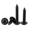 FandWay Phillips Pan Head With Washer Self-Tapping Screws,Black Carbon Steel