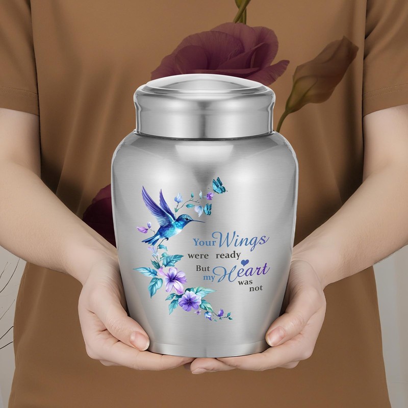 Urns for Ashes Adult Male Female-8.5 Inches Stainless Steel Cremation