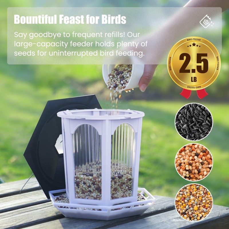 MrCrafts Nature Bird Feeders for Outdoors Hanging - Attract Wild