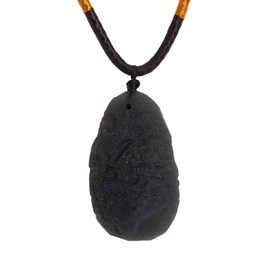PELEIFA Cintamani Stone Necklace,Saffordite Crystal Raw Tektite,Each Meteorite Irregular Shape