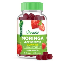 Lifeable Moringa Gummies for Adults | 4000mg Moringa Extract | Great Tasting Moringa Supplement | Antioxidant Superfood for Men Women | 60 Gummies