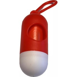 HappiTimz Dog Poop Bag Dispenser - With Bags - Red White
