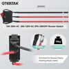 QTEATAK 5Pcs AC 250V/15A, 125V/20A Red Light Pre-Wired Illuminated LED