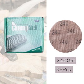 ChampNet Mesh 5 inch 6 inch Sanding Discs 35PCS Hook and Loop Sanding Discs, Dust-Free, Ideal for Metal, Wood, Composites, Stock Removal, and Fine Finishing (5in, 240 Grit)