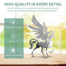 Microworld 3D Metal Puzzle, Mechanical Unicorn Metal Model Kits, Steel Warcraft Collection Challenge Brain Teaser DIY Art Craft Decoration 3D Puzzles for Adults