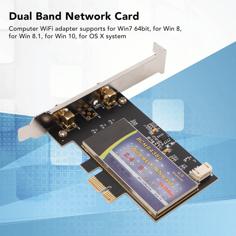 PCI E Network Card BCM94360 1200Mbps PCB Material Computer WiFi
