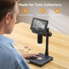 Elikliv EDM4C Coin Microscope with Scale：4.3" Digital Microscope with Adjustable