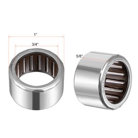 sourcing map RC121610 Needle Roller Bearings, One Way Bearing, 3/4" Bore 1" OD 5/8" Width 5pcs