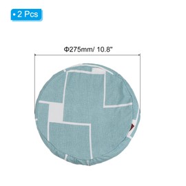 PATIKIL Round Bar Stool Cover, 2 Pack Soft Elastic Stool Cushion Cover for Diameter 12"-14" Chair, Blue White