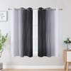 VEHEDE Black and Greyish White Ombre Blackout Short Curtains 45
