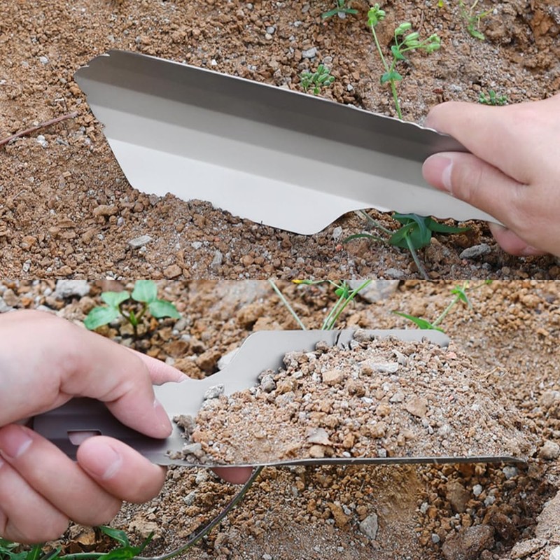 Titanium Hand Shovel, Garden Flower Trowel, Ultralight Camping Shovel, Multifunctional