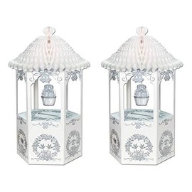Beistle Wishing Wells with Tissue Tops 2 Piece, 30" x 16", White/Silver