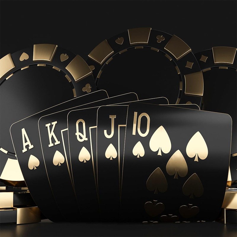 PMLAND Black - Gold Waterproof Playing Poker Cards - Poker
