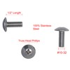 #10-32 X 1/2" Stainless Phillips Truss Head Machine Screw, (100pc),