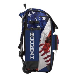 Boombah Catchers Superpack Hybrid Rolling Bat Bag - USA Baseball Royal Blue/Red/White - Wheeled & Backpack Version