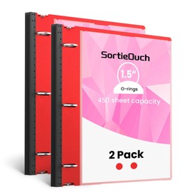 SortieOuch Telescoping 3 Ring Binder 1.5Inch-2 Pack, Clear View Binder Three Ring PVC-Free(Fit 8.5x11 Inches),Flexible Round Binder for School or Office Binder Use