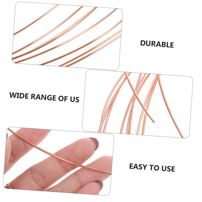 Zerodeko 2pcs Bare Copper Wire Flexible Conducting Wire for Crafts