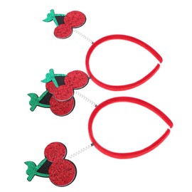 Beavorty 2pcs Carnival Fruit Headbands Realistic Lifelike Cherry Design Fun Party Accessories for Women Creative Headwear for Holiday Celebrations Comfortable Fit