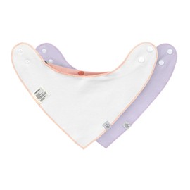LÄSSIG Baby Bib Neckerchief Triangle Scarf Set of 2 Organic Cotton Popper Reversible Baby Bandana Happy Fruits Cherry