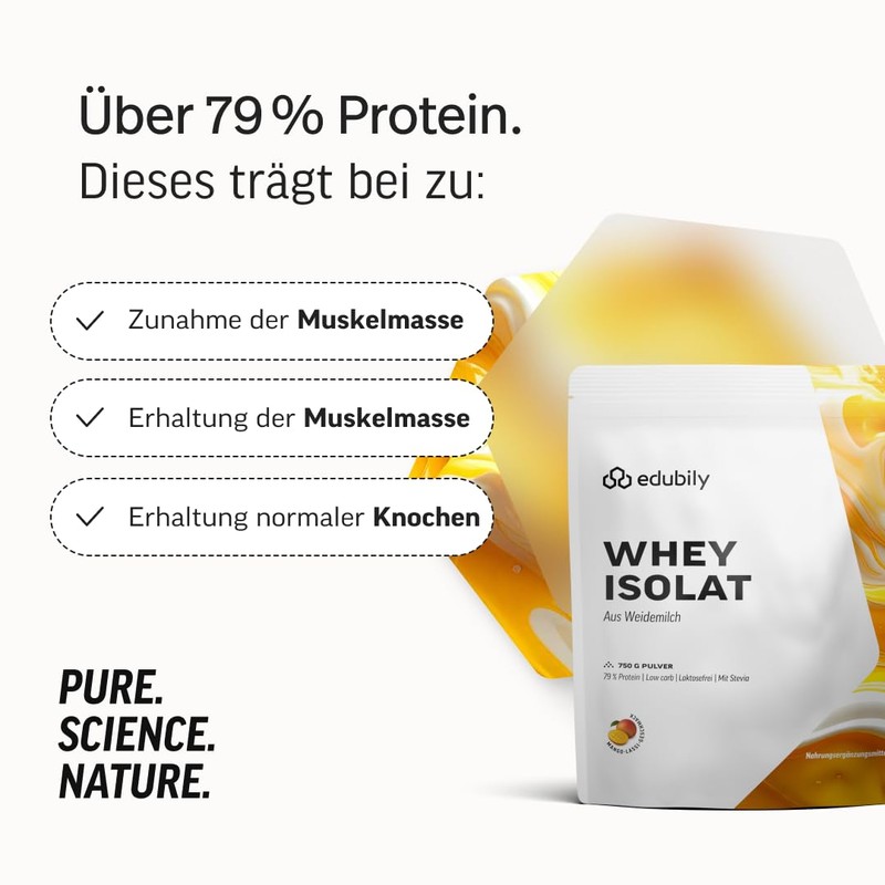 edubily Whey Protein Isolate - Lactose Free - Very Soluble