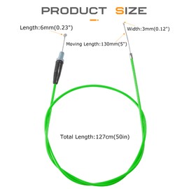 SCUARI 50Inch Throttle Cable,Car Accessories Durable Mini Bike Throttle Cable Replacement,Suitable for CT200U Mini Baja MB165 196cc 5.5hp MB200 200cc 6.5hp Pit Bike Heat Warrior MOTOVOX MBX10 (Green)