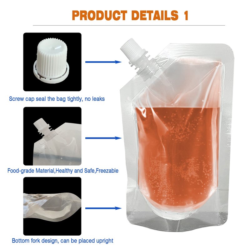 12Pcs Drinks Flasks - Juice & Food Grade Plastic Flasks,