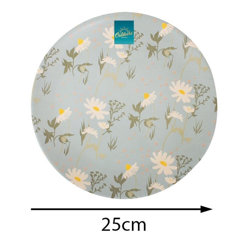 YöL Set of 4 Daisy Print Melamine Dinner Plates Summer