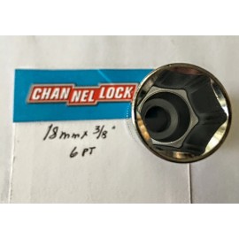 CHANNELLOCK  18 mm  x 3/8" DR  METRIC DEEP SOCKET  6 Point Free Shipping