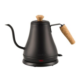 8-Cup Electric Gooseneck Kettle, Black With Automatic Shut-off - Ergonomic Cork Handle for a Non-Slip, Cool-Touch Grip, Durable Stainless Steel Body for Long-Lasting Use