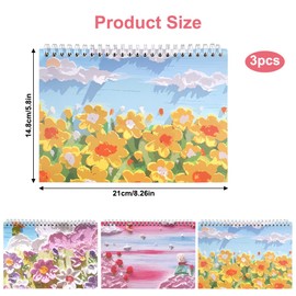 Pack of 3 Stickers Scrapbook A5 Empty Sticker Album Sticker Book Reusable Empty Oil Painting Waterproof Cover Blank Sticker Scrapbook for Collecting Stickers for Children and Adults