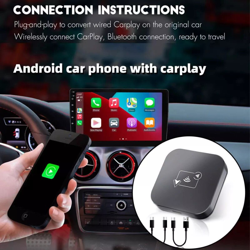Lasertail Wireless CarPlay Adapter Dongle USB For Apple iOS Car