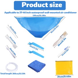 10pcs Mini Split Cleaning Kit, Air Conditioner Cleaning Kit with Cover Bag Water Pipe Pry Tool Brush Towel for 37-46in Wall Mounted Air Conditioner