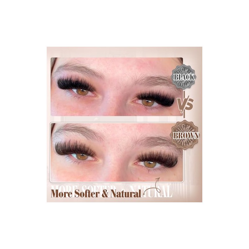 Yawamica Brown Fluffy Lash Clusters 100D Volume Wispy Eyelash Clusters