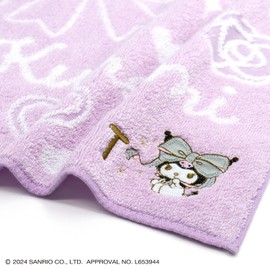 Towel Museum Sanrio Big Ribbon Chromi Towel Handkerchief PT Purple Initial T 28-2030071 Approx. 9.8 x 9.8 inches (25 x 25 cm)