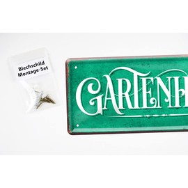 Garden House Tin Sign - Retro Metal Sign in Vintage Style for Garden Balcony Patio Garden Arbour Loggia - Decorative Gift Idea for Hobby Gardeners and Gardeners - Door Sign Wall Sign - 28 x 12 cm