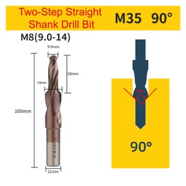 M35 HSS-CO Cobalt Two Stage Step Drill Bit Screw Counterbore Twist Countersink Drill for Stainless Drilling and Chamfering