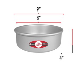 Fat Daddio's Round Cake Pan, 8 x 4 Inch, Silver