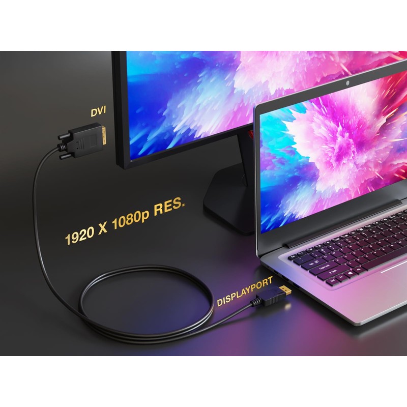 Cable Leader 6 ft Gold Plated Premium DisplayPort to DVI