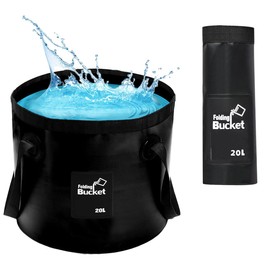 Faltbarer Fischeimer, 20L Tragbar Outdoor Falteimer, Ultraleichter Outdoor Waschbecken Angeleimer, Faltbarer Campingeimer, PVC Eimer Faltbar, für Angeln Reisen Garten Party Camping Autowäsche