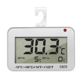Fridge Thermometer Digital Refrigerator Thermometer with LED Flashing Alarm or SET HI/LO Digital Flashing Remind, Digital Waterproof Fridge Freezer Thermometer with Easy-to-Read LCD Display