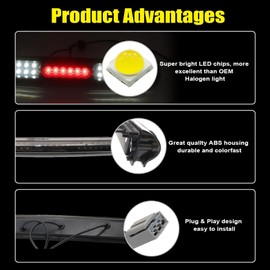 FZJDSD Black LED Bar 3rd Third Tail Brake Light Compatible with Ford F150 1997-2003, F150 Heritage 2004, F250 1997-1999,Rear Cargo Lamp High Mount Stop light Replacement XL3Z13A613AA
