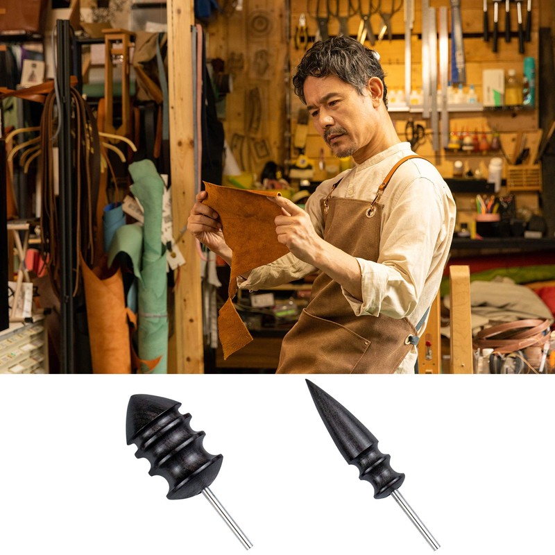 AUEAR, 2 Pack Leather Burnished Bits for Rotary Burnisher Tools