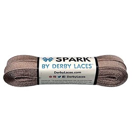 Derby Laces Rose Gold SPARK Shoelace for Shoes, Skates, Boots, Roller Derby and Ice Skates, Rose Gold, 120 Inch / 305 cm