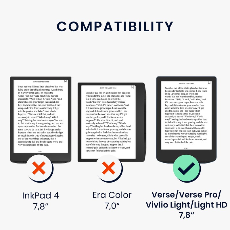 kwmobile Flip Case Compatible with Pocketbook Verse/Verse Pro/Verse Color/Vivlio Light/Light