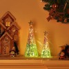 Lewondr Glass Christmas Trees, 2 PCS Tabletop Mercury Small Tree