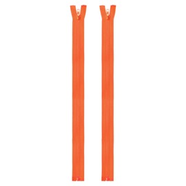 sourcing map 2pcs #5 Sewing Invisible Zippers 18 Inch Resin Hidden Replacement Coil Zipper for DIY Craft Bag Garment Home Textile Clothes, Orange Red