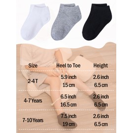 Cooraby 25 Pairs Kids' Socks - Sport Ankle Athletic Socks for Boys Girls -Black White Gray Trainer Socks - for 2-10 Years Boys Girls School Short Socks