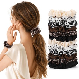 12 Pcs Satin Scrunchies for Women, No‑Damage Frizz‑Free Hair Ties
